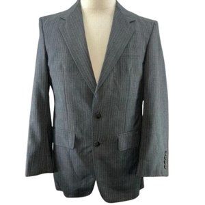 Gino Capelli Gray on Gray Pinstriped Suit Blazer